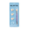 Pinceau éponge double face pour ombre et nail art avec tampon à strass violet