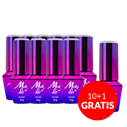 10 + 1 gratis MollyLac Hybridlack Mermaid Whispers Pearl Elixir 10 g Nr. 597