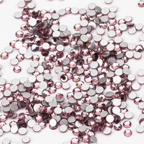 SS3 Light Amethyst glass nail rhinestones, approx. 50 pcs