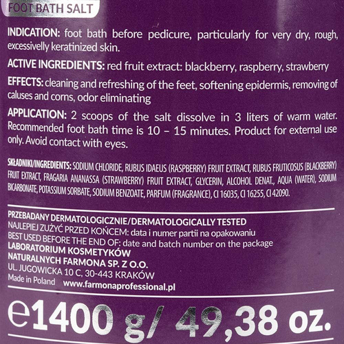 Sel de bain pour les pieds Farmona Skin Salt Forest Fruits 1400 g