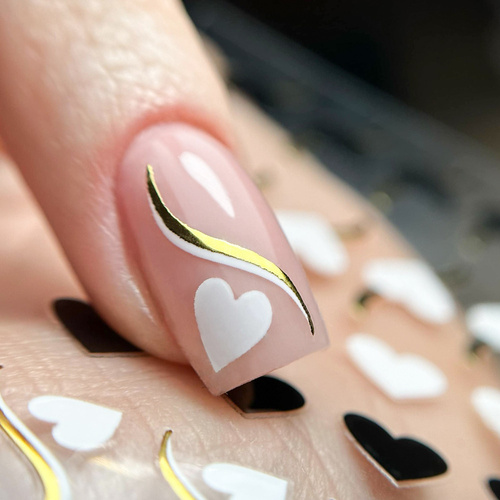 SWA04 Self-Adhesive Heart-Shaped Nail Stickers MollyNails