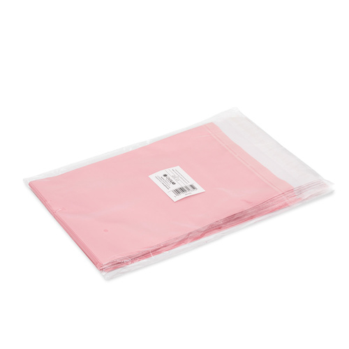 Sobres de plástico para mensajería 200 x 350 mm, rosa perlado, 50 unidades