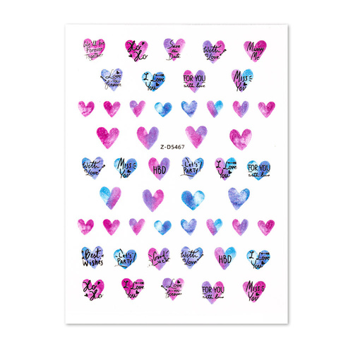 Thin self-adhesive heart-shaped nail stickers Z-D5467 purple