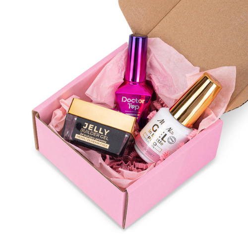 Molly Nails PRO MATCH SYSTEM 2+1 Pink Sorbet : 2 gels de construction + Doctor Top 10 g