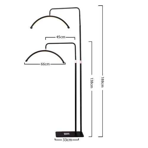 Lampa kosmetyczna LED łuk 36W podłogowa bezcieniowa Moon Light czarna DZM 7X