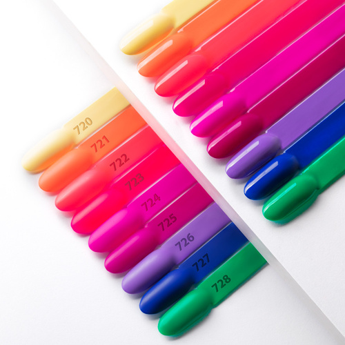 Esmalte híbrido Molly Nails Power Flower Fuchsia sin HEMA ni Di-HEMA, 8 g, n.º 724