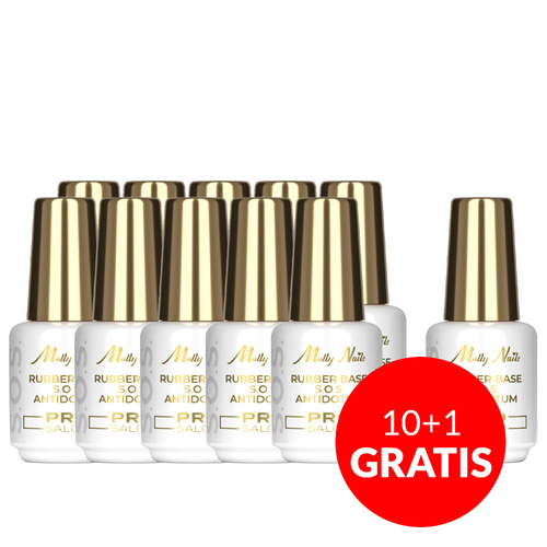10+1 free Rubber base flexible nails manicure pedicure for decorations S.O.S. Antidote Pro Salon Molly Nails Clear 15g