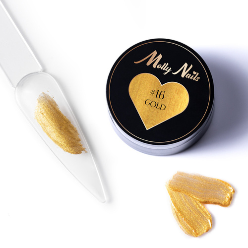 10+1gratis Pasta do zdobień ProArt Paste Molly Nails Gold HEMA/Di-HEMA Free 5g Nr 16