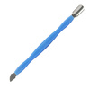 Espátula, cuchillo, rascador, cincel doble para retirar las cutículas y eliminar la piel muerta, azul.