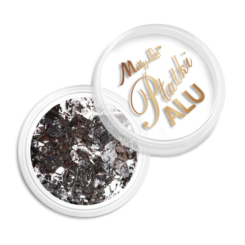 Pyłek do paznokci metaliczne MollyLac Płatki Alu ponętne srebro 0,2 g Nr 1