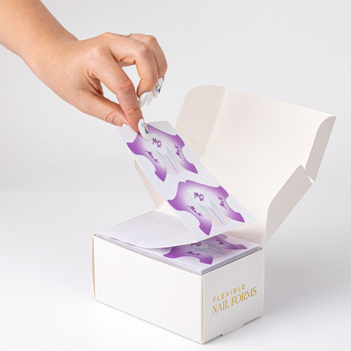 Kunststoff-Nagelverlängerungsschablonen für Gel und Acrylgels von MollyLac Flexible, violett, 500 Stück