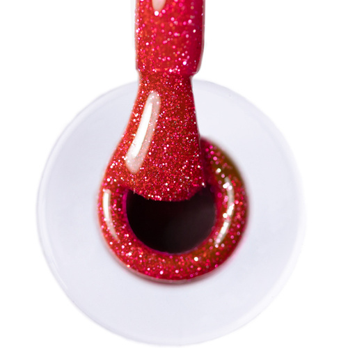 10 + 1 gratis LED/UV-Gel-Nagellack Reds Flash Glitter Raspberry Allelac HEMA/Di-HEMA-frei 6 g