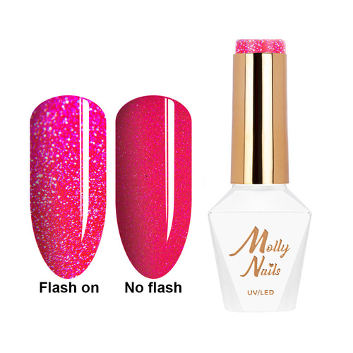 5+1 gratis Molly Nails Hybridlack Flashing Lights Neon Hippie Bling HEMA/Di-HEMA-frei 8 g Nr. 644