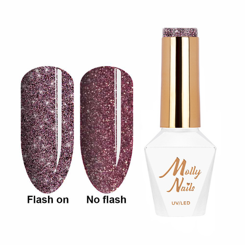 5+1gratis Lakier hybrydowy Molly Nails Flashing Lights Demode HEMA/Di-HEMA Free 8g Nr 560