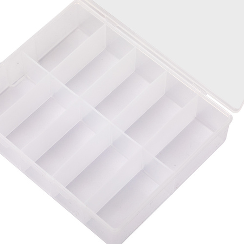 Transparente Aufbewahrungsbox mit 10 Fächern für Schmuck