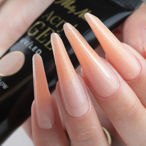 11 + 1 gratuit : Gel acrylique Polygel, gel de construction pour extensions AcrylGel Molly Nails, sans HEMA/Di-HEMA, Peach Glow, 30 ml