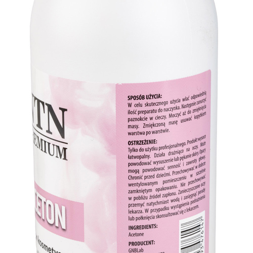 60 flacons d'acétone cosmétique NTN Premium, liquide dissolvant pour vernis hybride, 500 ml