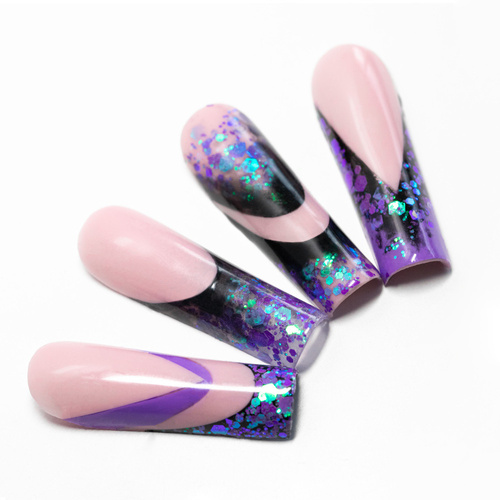 Combo-Set mit 12 Silikonformen für French-Maniküre mit spitzer Spitze
