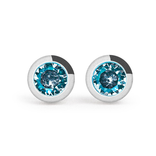 Studex Plus Aquamarine Earrings in Solid Silver Settings (r)