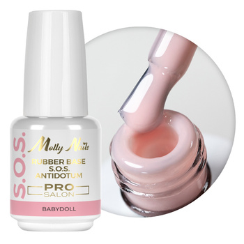 Baza kauczukowa elastyczne paznokcie manicure pedicure do ozdób S.O.S. Antidotum Pro Salon MollyNails Babydoll 15g