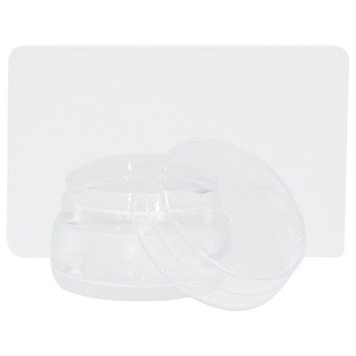 Tampon en silicone pour plaques avec raclette 8 x 5 cm et capuchon de protection transparent, boîtier ergonomique