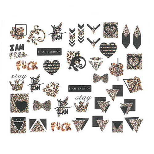 Water decals for nails, leopard print BN-1575