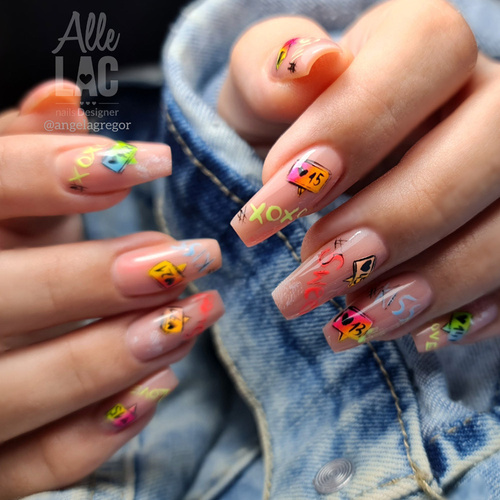 Nagelpulver „Smoke Nails“ mit Raucheffekt von Allepaznokcie, Neon-Light-Orange, Nr. 04