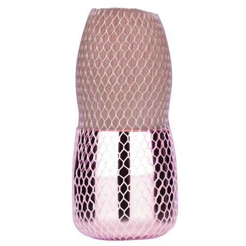 Puderpinsel mit metallisch-rosa Griff