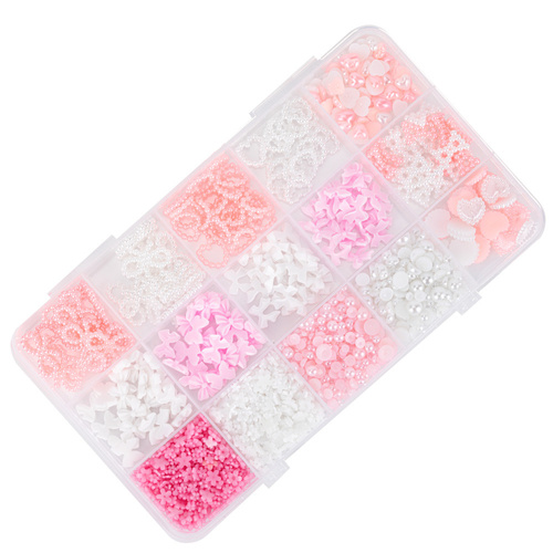 Box with decorations: bows, flowers, pearls BKHZ-001
