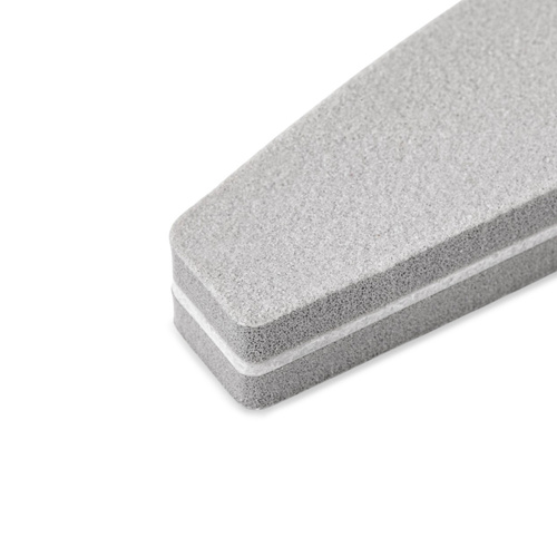 Nagelfeile mit Polierfunktion, Bootsform, Körnung 180/240, grau