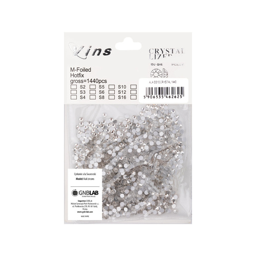 Скляні стрази для нігтів SS10 Crystal, приблизно 1440 шт. в упаковці