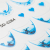 Adhesivos para uñas 5D / French / Línea de sonrisa francesa, 20 unidades, azul, SD-2284