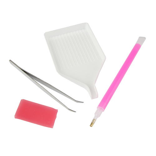 Set zur Nagelverzierung mit Strasssteinen – Applikator, Wachs, Schale und Pinzette