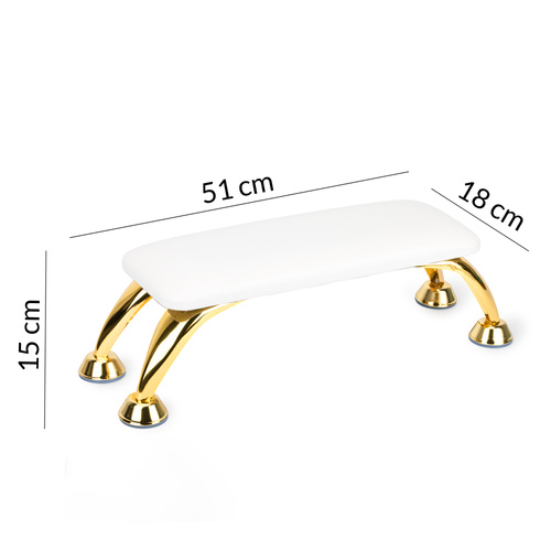 Soporte para manicura con patas doradas de MollyNails, color blanco