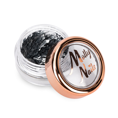 Decorazione per unghie: bicchierini argentati olografici Molly Nails 2 g