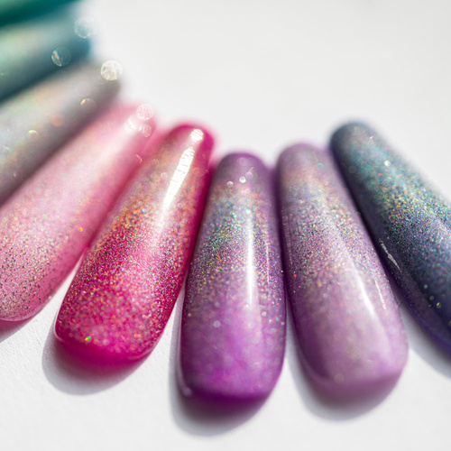 5 + 1 gratis: Esmalte híbrido Molly Nails Flashing Holo in Bottle, 8 g