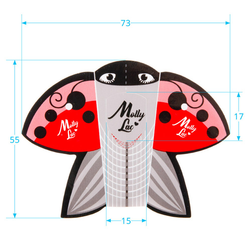 Plantillas para uñas Ladybug mariquita MollyLac 500 unidades