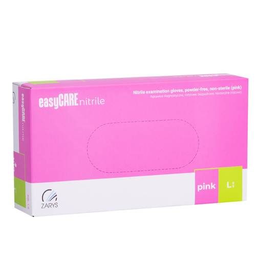 10 Stück Easycare Nitril-Einweghandschuhe für Diagnose und Schutz, Größe L, rosa, 100 Stück