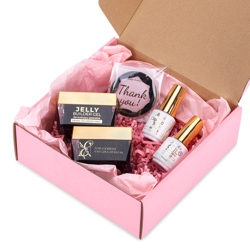 Molly Nails PRO MATCH SYSTEM 3+1 Angel Pink: 3 żele budujące +  Doctor Top 15g