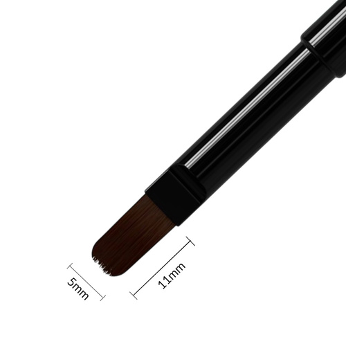 Staleks PRO Expert Double-Sided Gel Brush: 7mm Angled and 11mm Oval, Black 