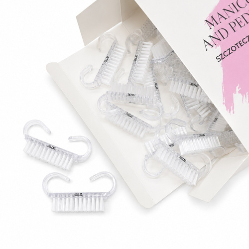 Spazzolino per manicure e polvere, piccolo, trasparente AlleLac , 100 pezzi