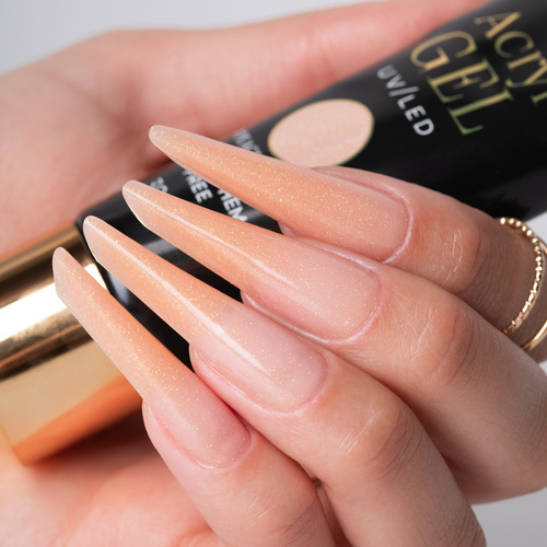 11 + 1 gratuit : Gel acrylique Polygel, gel de construction pour extensions AcrylGel Molly Nails, sans HEMA/Di-HEMA, Peach Glow, 30 ml