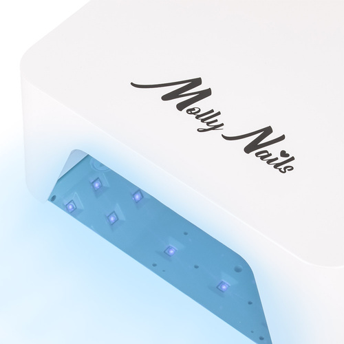 УФ/LED-лампа для нігтів 36 Вт Molly Nails для гібридних лаків, гелів та акрилогелів, бездротова, біла, V9BAT