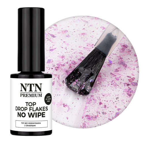 Top Drop Flakes Party Top Coat (No-Wipe, No-Rinse) NTN Premium HEMA/Di-HEMA Free 7g