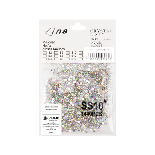 Strass pour ongles en verre SS10 Crystal AB, environ 1440 pièces par paquet