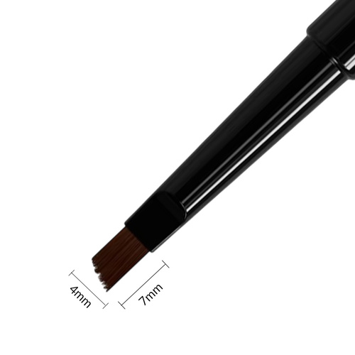 Pinceau double face pour gel : 7 mm biseauté et 11 mm ovale, Staleks PRO Expert, noir