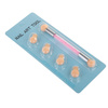 Double-sided sponge brush for ombre and nail art with rhinestones, pink