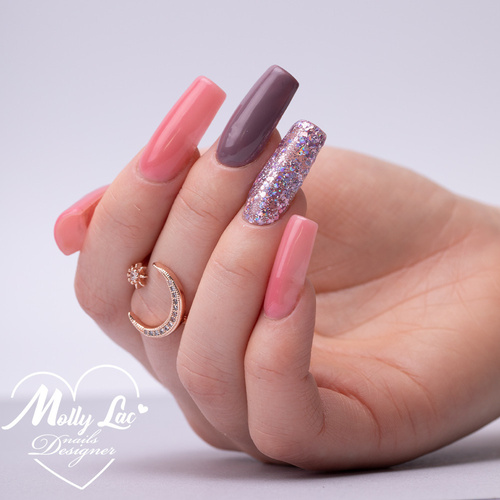 5+1 Free MollyLac Delicate Woman Very Nice Hybrid Nail Polish, 10 g, No. 61