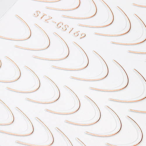 Naklejki samoprzylepne na paznokcie/ French/ Francuska linia uśmiechu MollyNails STZ-CS169 rose golden 48szt