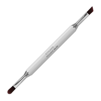 Pennellino doppio per gel: 9 mm a punta obliqua e 11 mm ovale – Staleks EXCLUSIVE